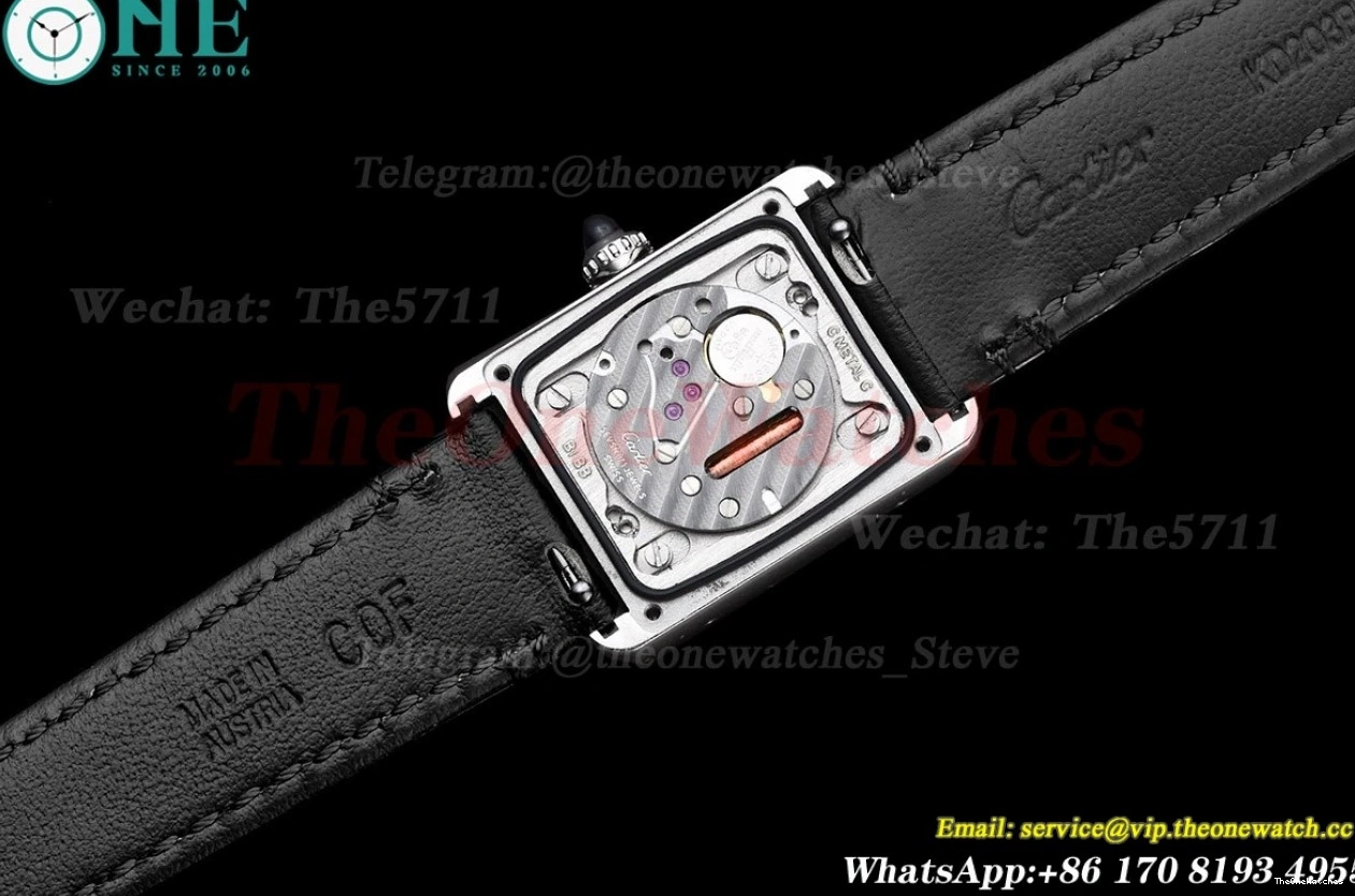 Tank Must Black Quartz On K11F dial White Leather Strap Small 0517